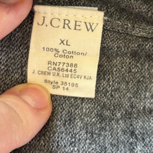 J. Crew Men’s Sweater Rugged Cotton V-Neck Pullover Gray Size XL - Picture 8 of 9